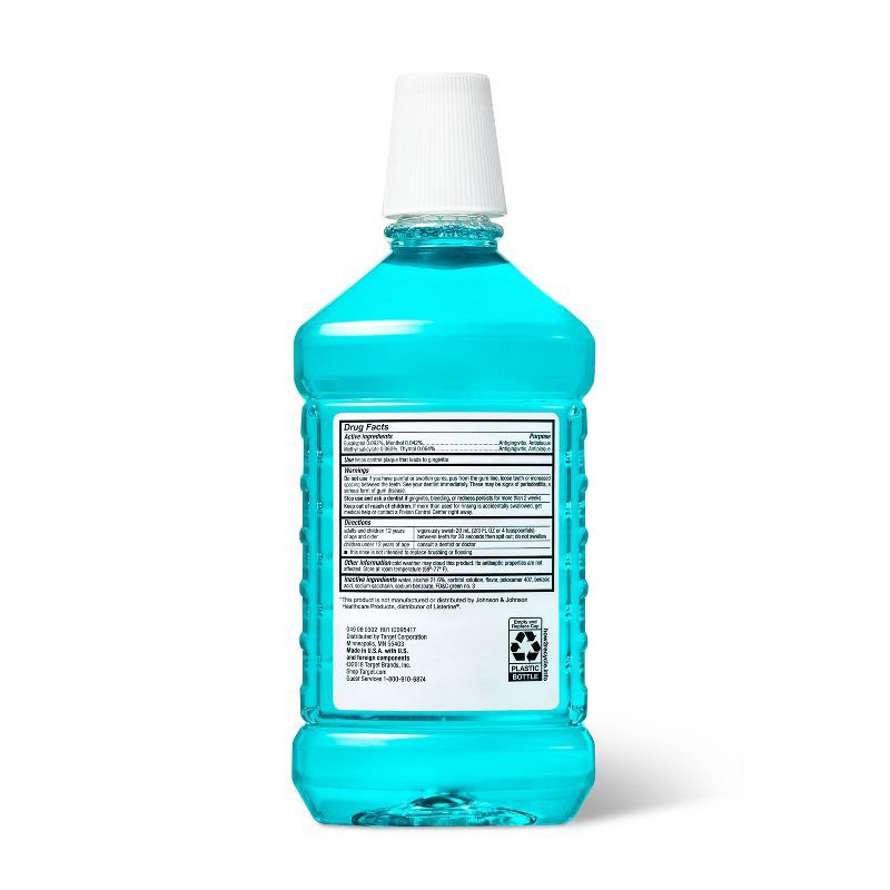 slide 3 of 3, Antiseptic Blue Mint Mouthwash - 50.7 fl oz/2pk - up & up™, 50.7 fl oz, 2 ct