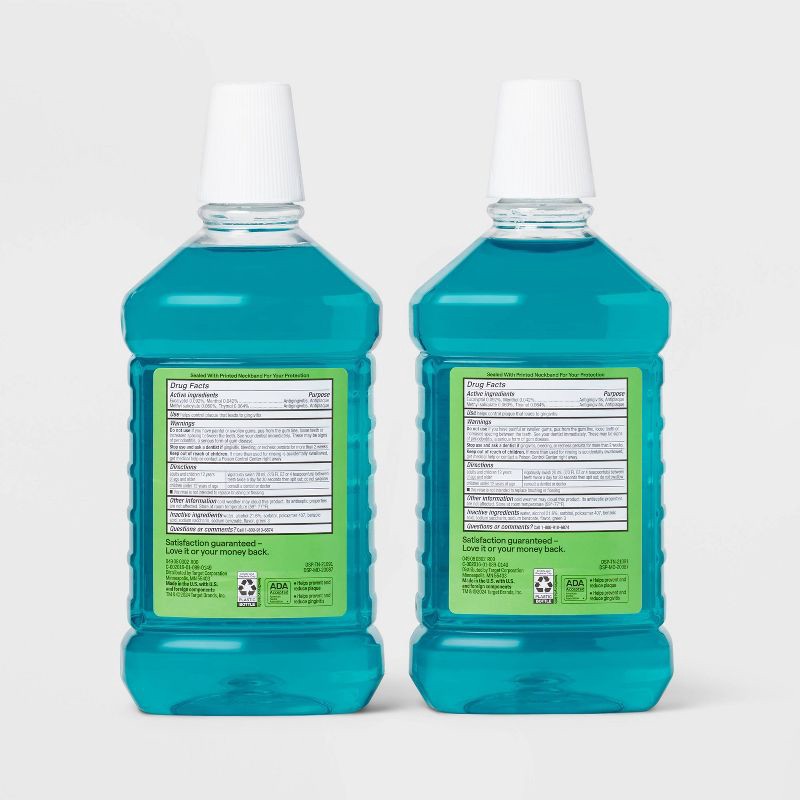 slide 4 of 4, Antiseptic Blue Mint Mouthwash - 50.7 fl oz/2pk - up&up™, 50.7 fl oz, 2 ct