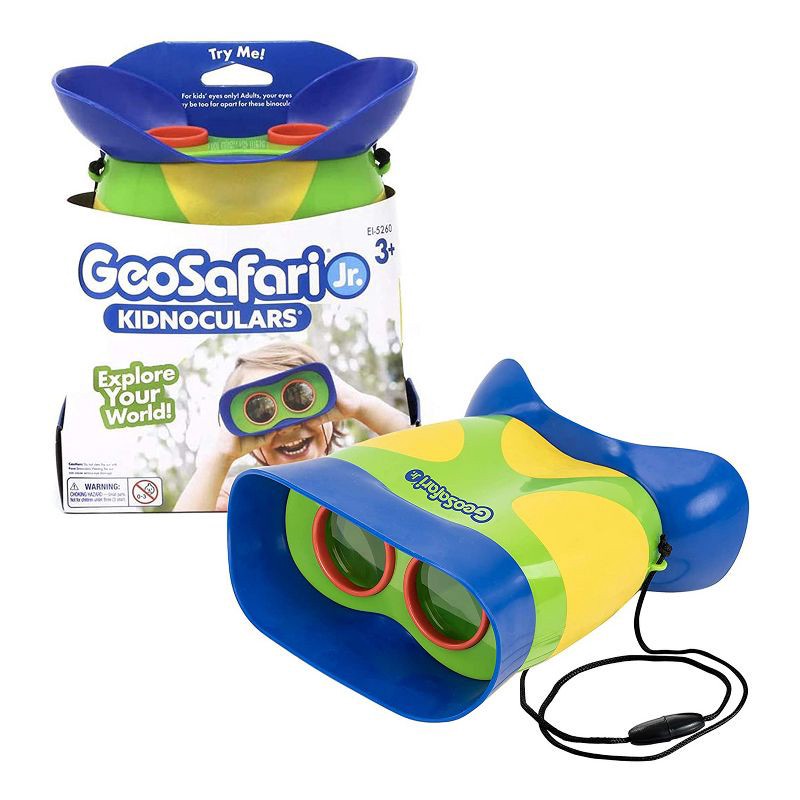 slide 1 of 6, Educational Insights GeoSafari Jr. Kidnoculars Blue: Plastic Educational Toy, Teaching Aid for Nature Exploration, 1 ct