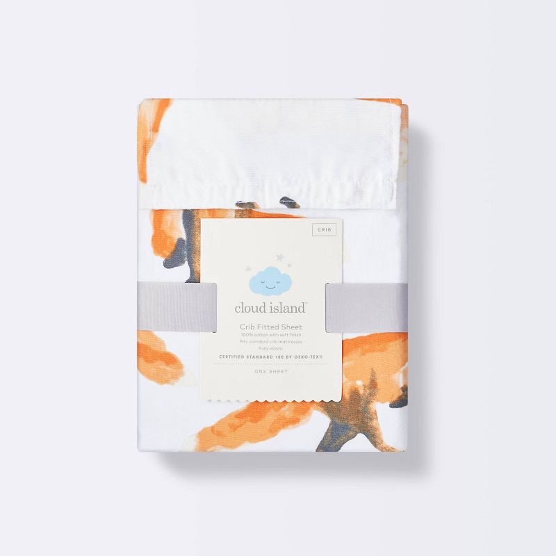 slide 5 of 5, Crib Fitted Sheet - Cloud Island™ Foxes, 1 ct
