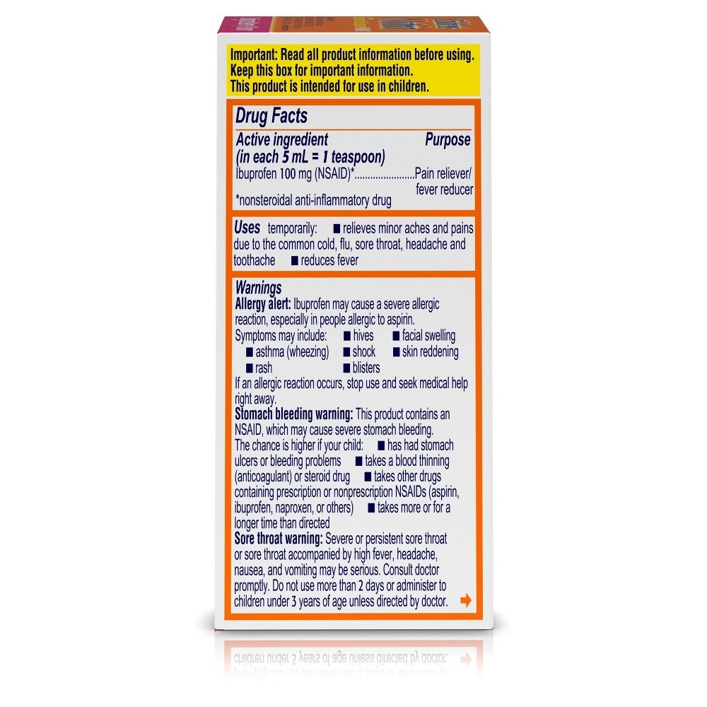 slide 7 of 8, Children's Motrin Pain Reliever/Fever Reducer Liquid - Ibuprofen (NSAID) - Berry - 1 fl oz, 1 fl oz