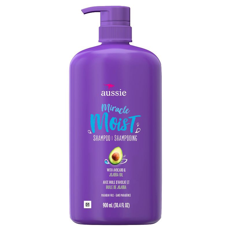 slide 2 of 9, Aussie Paraben-Free Miracle Moist Shampoo with Avocado & Jojoba for Dry Hair - 30.4 fl oz, 30.4 fl oz