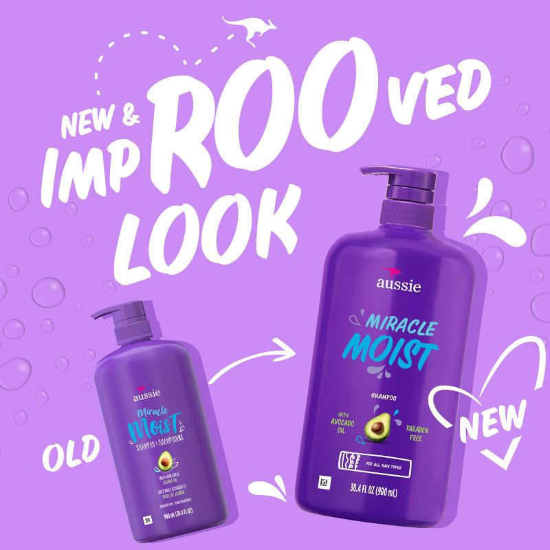 slide 2 of 9, Aussie Paraben-Free Miracle Moist Shampoo with Avocado & Jojoba for Dry Hair - 30.4 fl oz, 30.4 fl oz