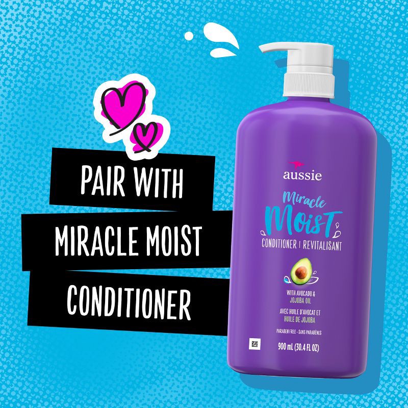 slide 7 of 9, Aussie Paraben-Free Miracle Moist Shampoo with Avocado & Jojoba for Dry Hair - 30.4 fl oz, 30.4 fl oz