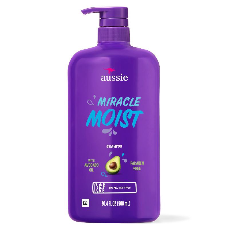 slide 8 of 9, Aussie Paraben-Free Miracle Moist Shampoo with Avocado & Jojoba for Dry Hair - 30.4 fl oz, 30.4 fl oz