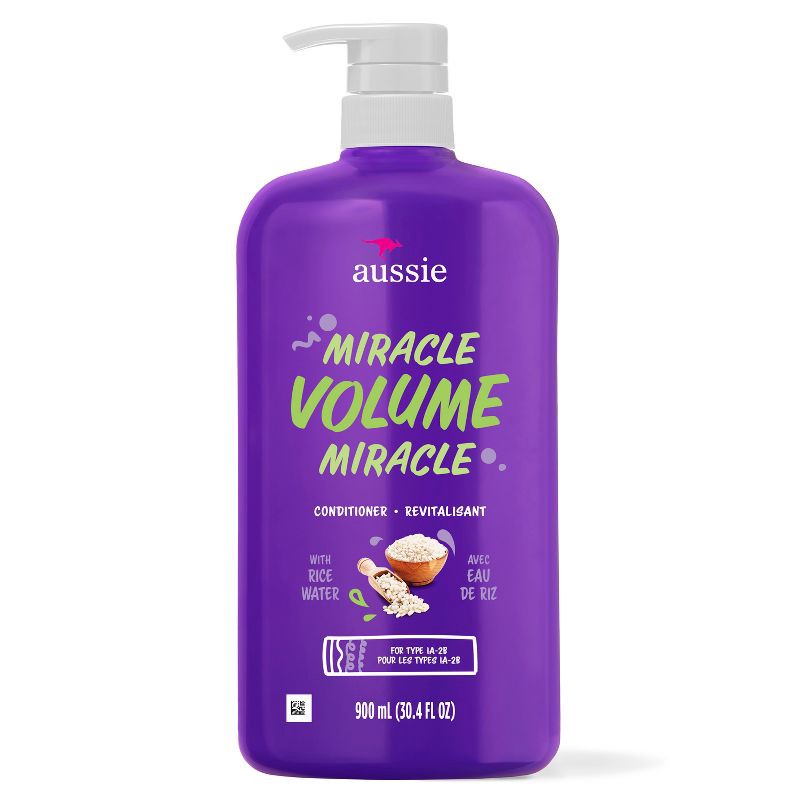 slide 8 of 9, Aussie Paraben-Free Miracle Volume Conditioner with Plum & Bamboo for Fine Hair - 30.4 fl oz, 30.4 fl oz