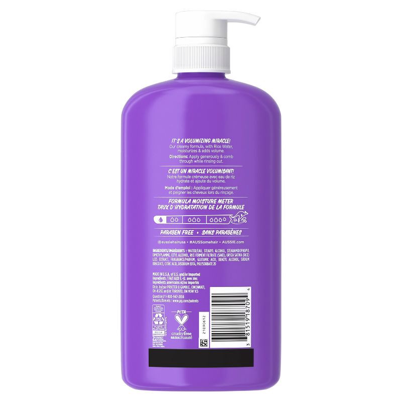 slide 9 of 9, Aussie Paraben-Free Miracle Volume Conditioner with Plum & Bamboo for Fine Hair - 30.4 fl oz, 30.4 fl oz