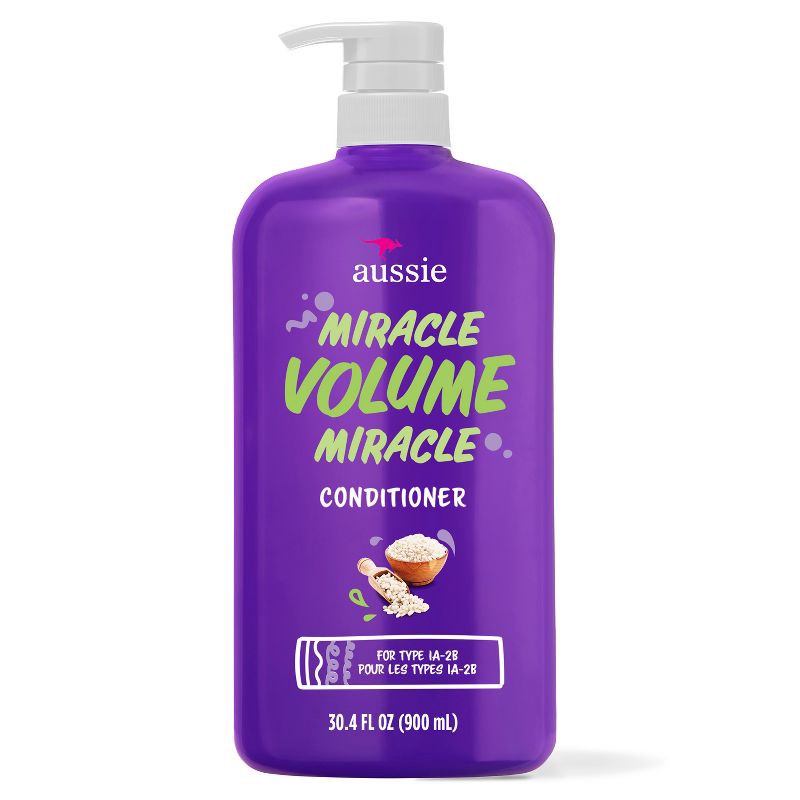 slide 1 of 9, Aussie Paraben-Free Miracle Volume Conditioner with Plum & Bamboo for Fine Hair - 30.4 fl oz, 30.4 fl oz