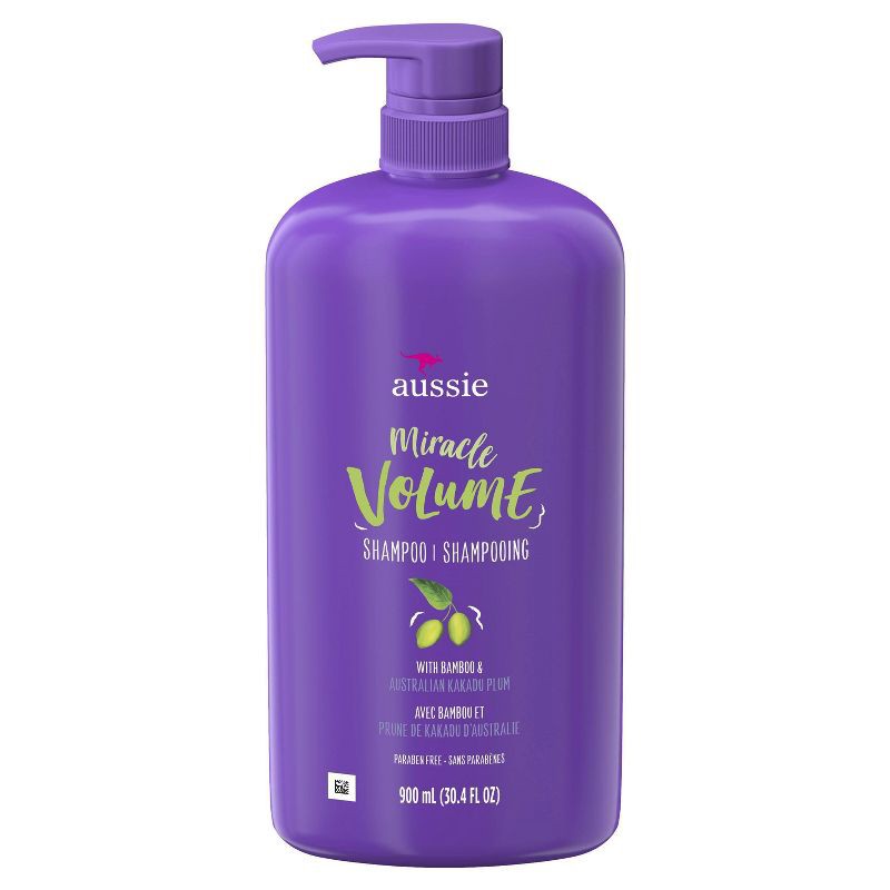 slide 2 of 3, Aussie Paraben-Free Miracle Volume Shampoo with Plum & Bamboo For Fine Hair - 30.4 fl oz, 30.4 fl oz