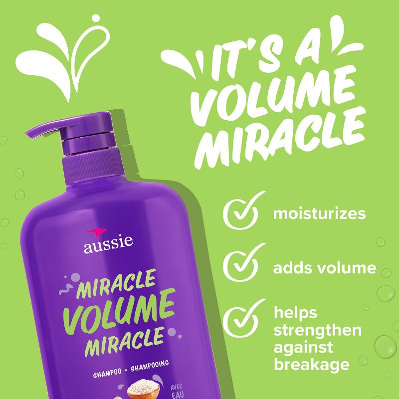 slide 3 of 9, Aussie Paraben-Free Miracle Volume Shampoo with Plum & Bamboo For Fine Hair - 30.4 fl oz, 30.4 fl oz