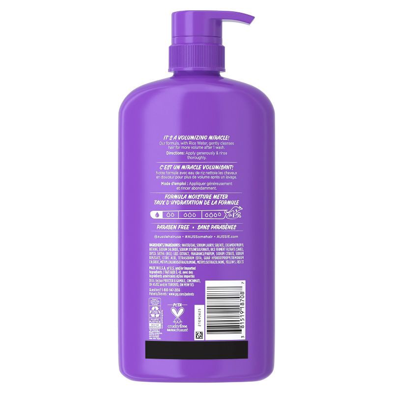slide 9 of 9, Aussie Paraben-Free Miracle Volume Shampoo with Plum & Bamboo For Fine Hair - 30.4 fl oz, 30.4 fl oz