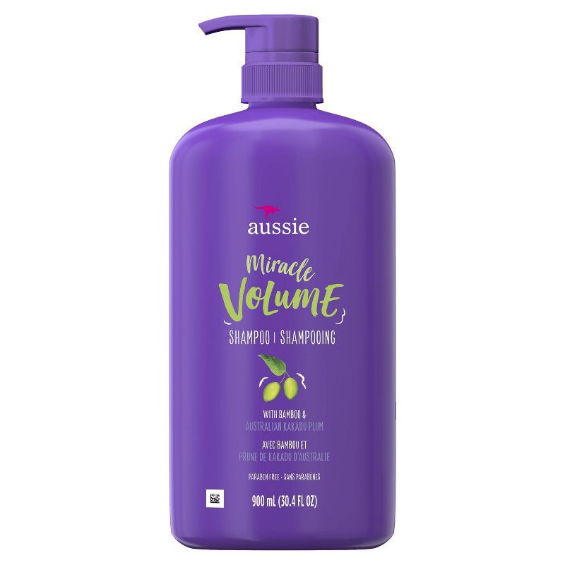 slide 1 of 3, Aussie Paraben-Free Miracle Volume Shampoo with Plum & Bamboo For Fine Hair - 30.4 fl oz, 30.4 fl oz