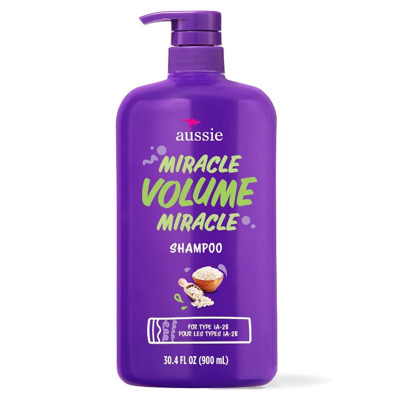 slide 1 of 9, Aussie Paraben-Free Miracle Volume Shampoo with Plum & Bamboo For Fine Hair - 30.4 fl oz, 30.4 fl oz