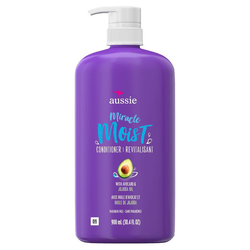 slide 2 of 9, Aussie Paraben-Free Miracle Moist Conditioner with Avocado & Jojoba for Dry Hair - 30.4 fl oz, 30.4 fl oz