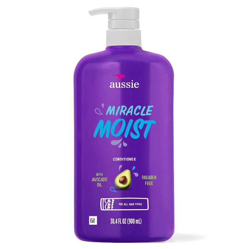 slide 8 of 9, Aussie Paraben-Free Miracle Moist Conditioner with Avocado & Jojoba for Dry Hair - 30.4 fl oz, 30.4 fl oz