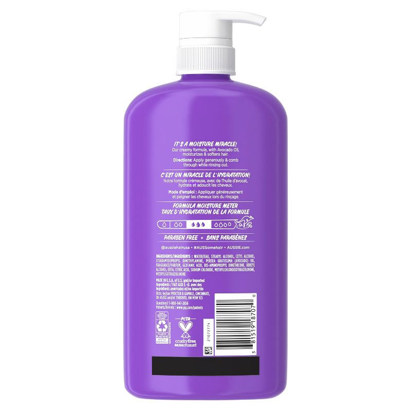 slide 9 of 9, Aussie Paraben-Free Miracle Moist Conditioner with Avocado & Jojoba for Dry Hair - 30.4 fl oz, 30.4 fl oz
