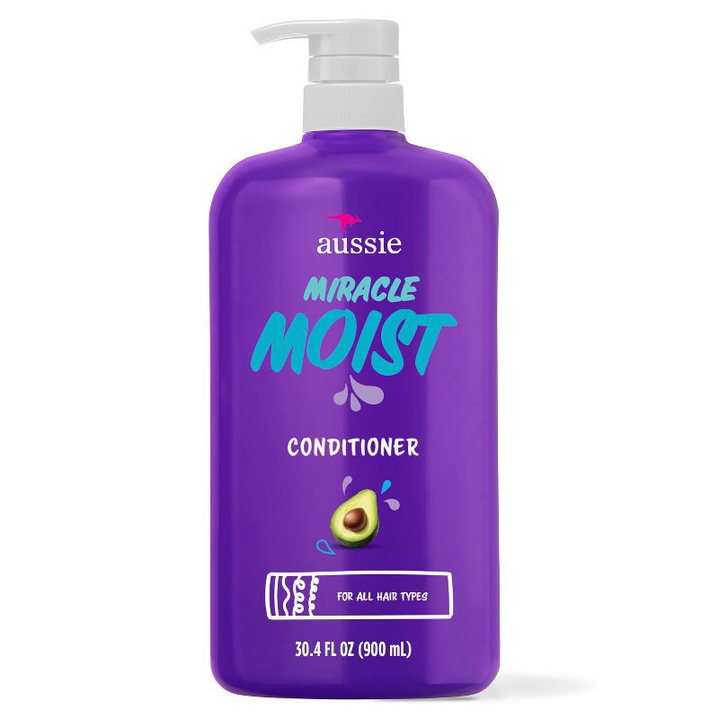 slide 1 of 9, Aussie Paraben-Free Miracle Moist Conditioner with Avocado & Jojoba for Dry Hair - 30.4 fl oz, 30.4 fl oz