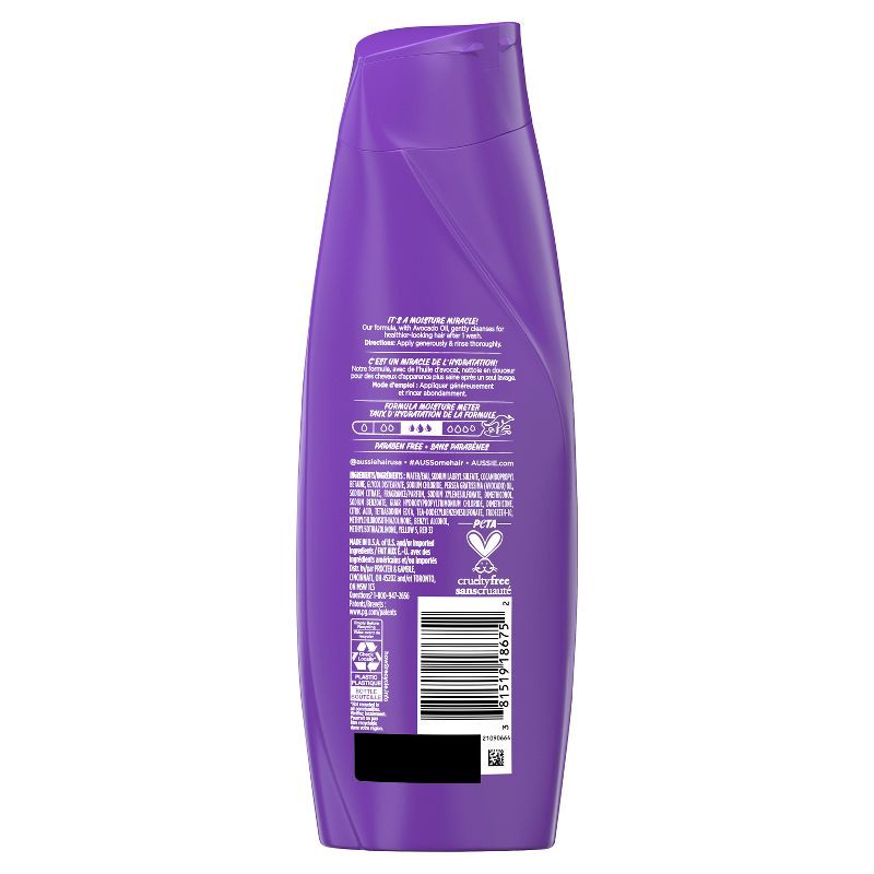 slide 2 of 8, Aussie Miracle Moist with Avocado & Jojoba Oil Paraben Free Shampoo - 12.1 fl oz, 12.1 fl oz