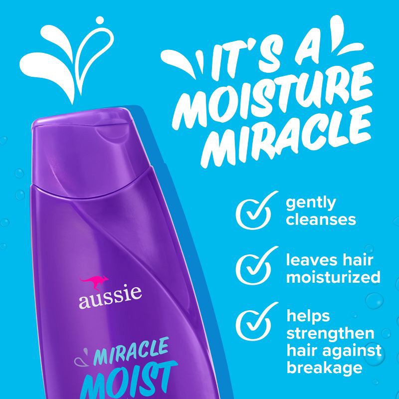 slide 3 of 8, Aussie Miracle Moist with Avocado & Jojoba Oil Paraben Free Shampoo - 12.1 fl oz, 12.1 fl oz