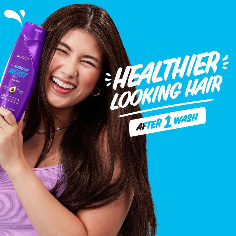 slide 4 of 8, Aussie Miracle Moist with Avocado & Jojoba Oil Paraben Free Shampoo - 12.1 fl oz, 12.1 fl oz