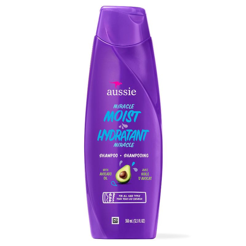slide 8 of 8, Aussie Miracle Moist with Avocado & Jojoba Oil Paraben Free Shampoo - 12.1 fl oz, 12.1 fl oz