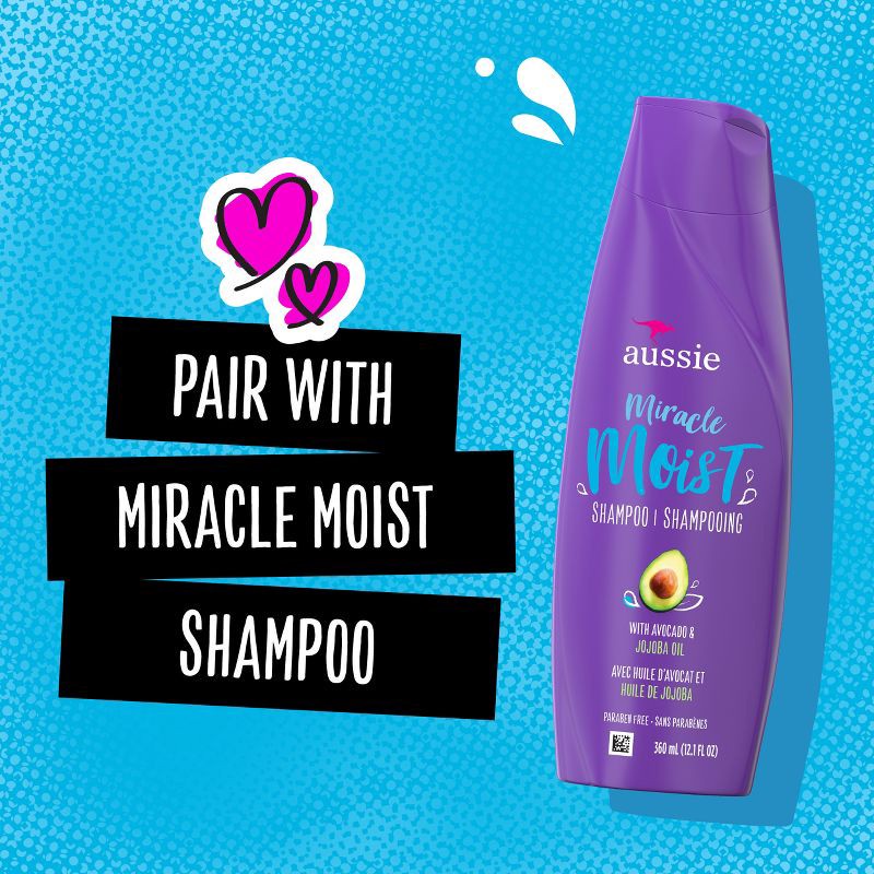 slide 6 of 8, Aussie Miracle Moist Conditioner - 12.1 fl oz, 12.1 fl oz