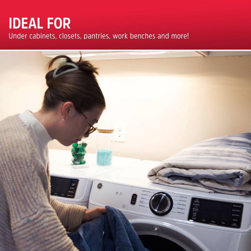 slide 5 of 9, Energizer 10" 3pk 70 Lumens LED Cabinet Lights Bar with Remote White: Battery Operated Closet Light, 50 Hr Run Time, 3 ct