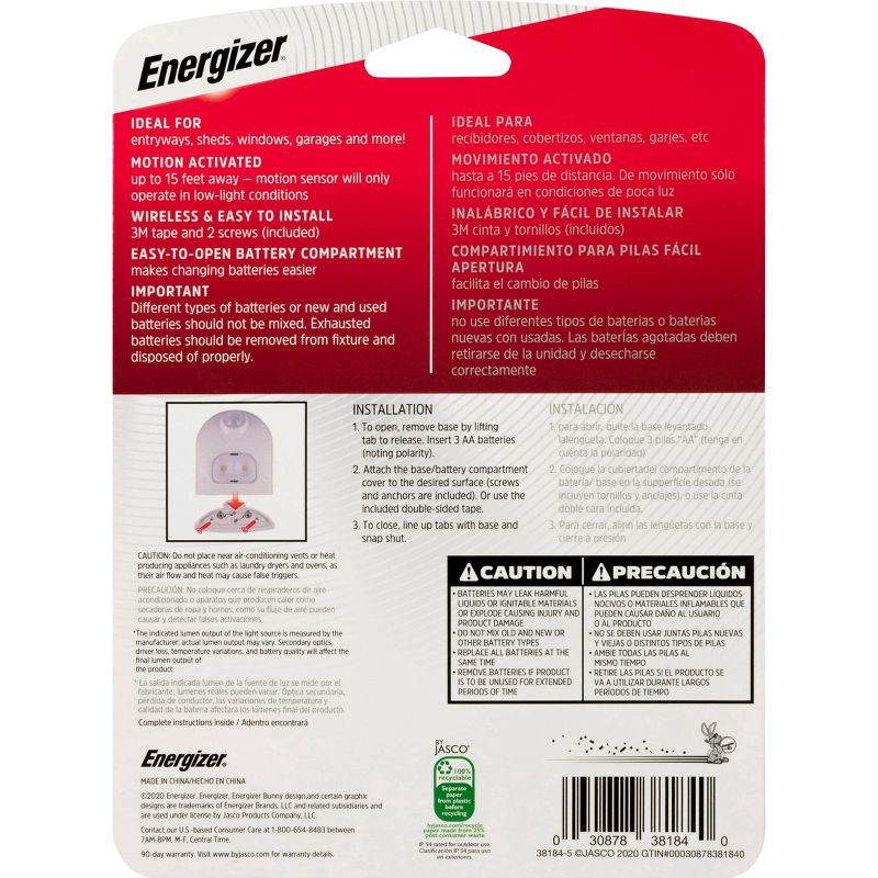 slide 3 of 6, Energizer LED Motion Outdoor Wall Light White, 1 ct