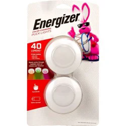 Energizer 2pk 40 Lumens Indoor LED Color Changing Puck Cabinet Lights White: Tap & Touch Closet Light, Battery Operated