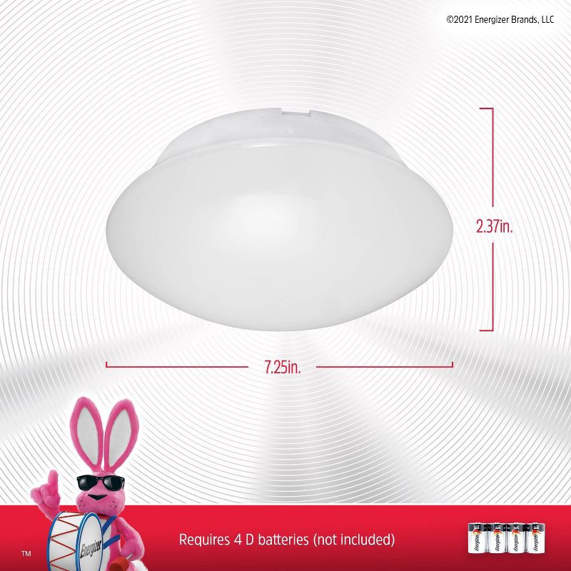 slide 12 of 13, Energizer 300 Lumens Indoor LED Ceiling Fixture Motion Sensing Ceiling Lights White: Cordless Closet Light Fixture, 1 ct