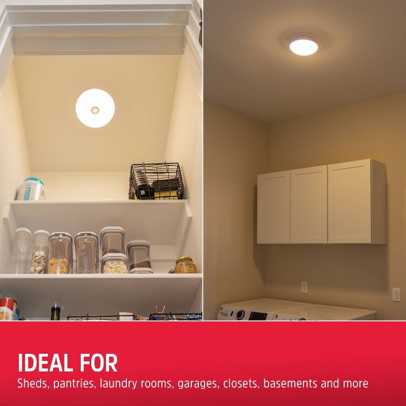 slide 11 of 13, Energizer 300 Lumens Indoor LED Ceiling Fixture Motion Sensing Ceiling Lights White: Cordless Closet Light Fixture, 1 ct