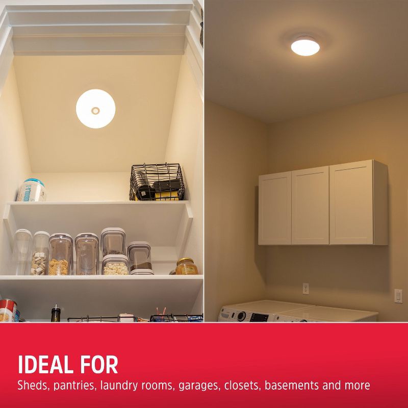 slide 9 of 13, Energizer 300 Lumens Indoor LED Ceiling Fixture Motion Sensing Ceiling Lights White: Cordless Closet Light Fixture, 1 ct