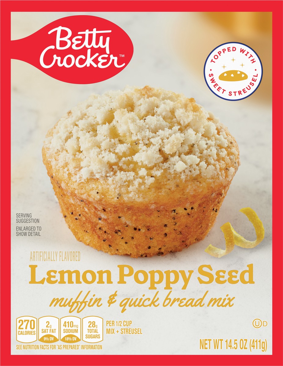 slide 6 of 9, Betty Crocker Muffin and Quick Bread Mix, Lemon Poppy Seed With Streusel, 14.5 oz, 14.5 oz