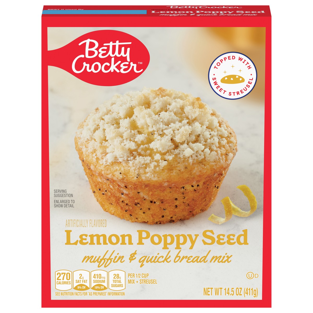 slide 1 of 9, Betty Crocker Muffin and Quick Bread Mix, Lemon Poppy Seed With Streusel, 14.5 oz, 14.5 oz