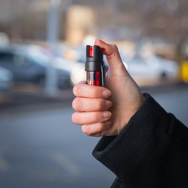 slide 9 of 9, Sabre Pepper Gel Black: OC Spray Gel, Plastic, 4" Height, 0.67 oz, Compact Defense, 0.67 oz