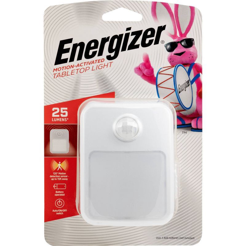 slide 1 of 7, Energizer 40 Lumens Indoor LED Tabletop Motion Sensing Nightlight White, 1 ct