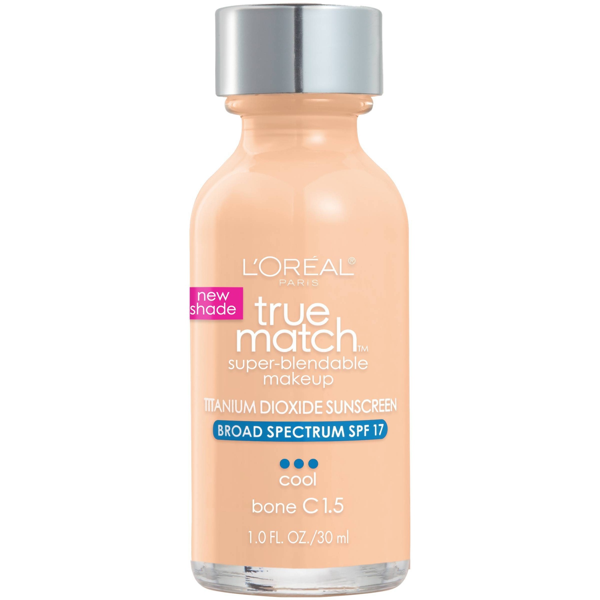 slide 1 of 4, L'Oreal Paris True Match Super-Blendable Foundation Makeup with SPF 17 - C.15 Bone - 1 fl oz, 1 fl oz