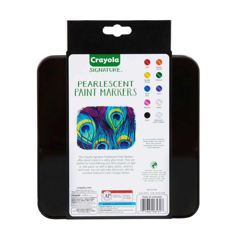 slide 5 of 5, Crayola Signature 10ct Pearlescent Paint Markers, Medium Point, 10 ct