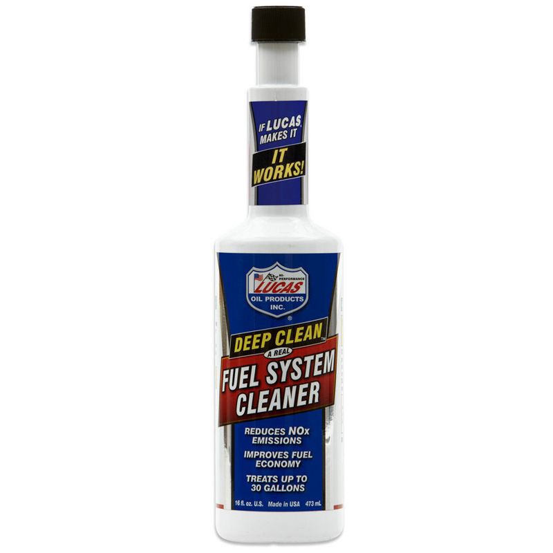 slide 1 of 3, Lucas Oil 16oz Deep Clean Fuel System Cleaner: Gas Cleaner & Emissions Additive for Motor Oil & Automotive Fluids, 16 oz