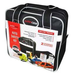 Deluxe Safety Kit Black - Justin Case: Auto Emergency Preparedness with Jumper Cables & Camping Essentials