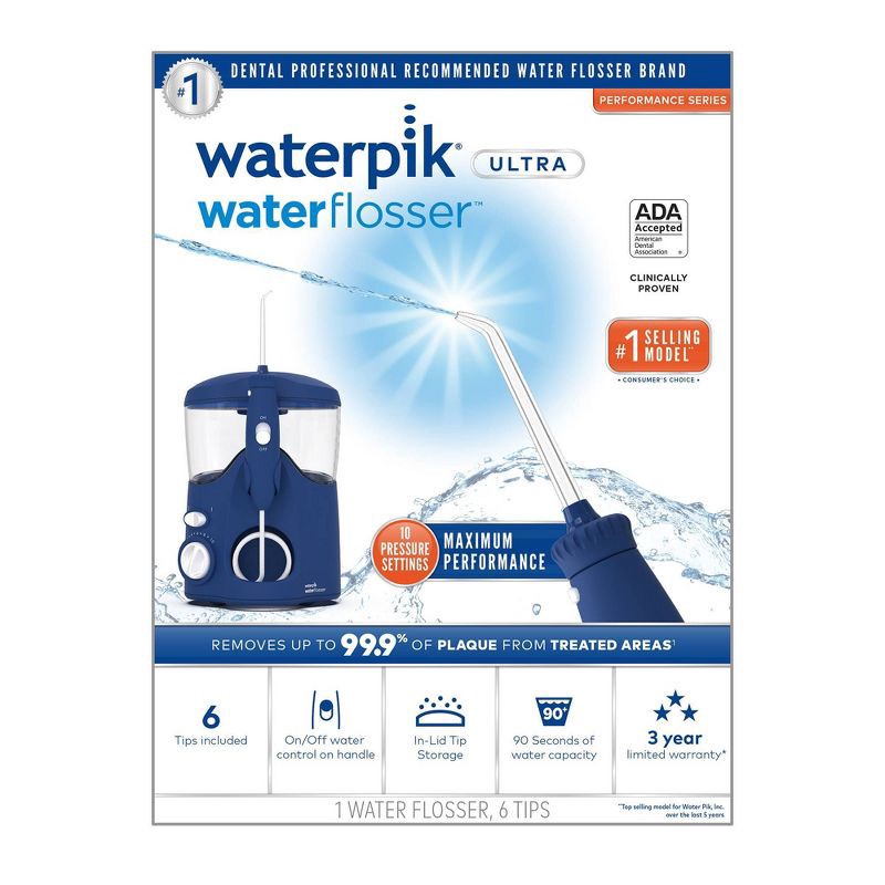 slide 2 of 10, Waterpik Ultra Countertop Water Flosser - WP-113 - Blue, 1 ct