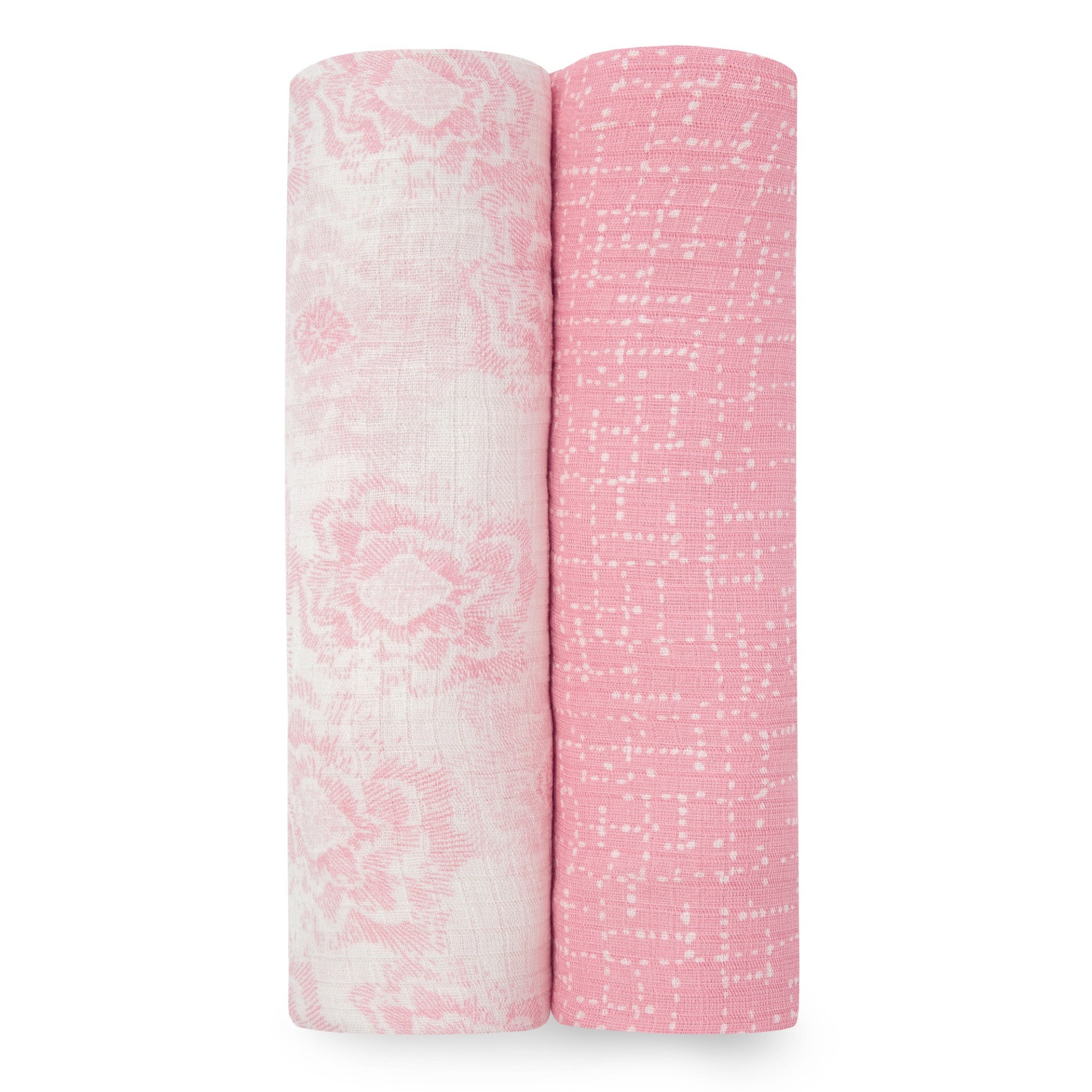 slide 1 of 2, aden + anais Silky Soft Swaddles - Pink Geo, 2 ct