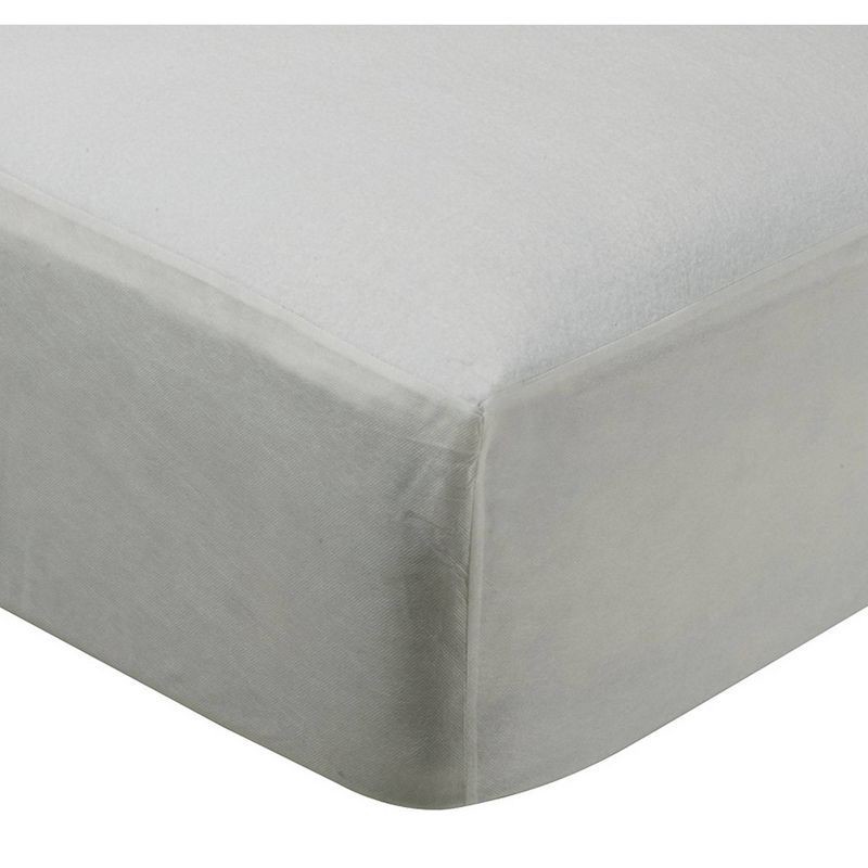 slide 1 of 4, Full Kids' Mattress Protector Cover - Pillowfort™: Waterproof, OEKO-TEX Certified, 4 Corner Fitted Elastic, White, 1 ct