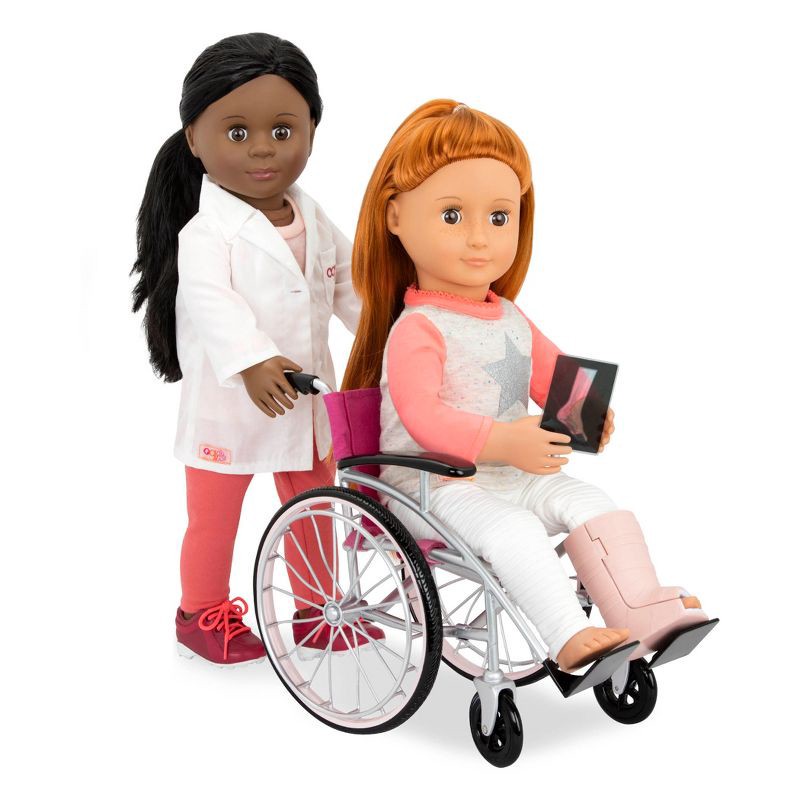 slide 4 of 5, Our Generation Heals on Wheels - Wheelchair Accessory Set for 18" Posable Dolls, 1 ct