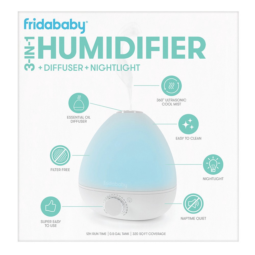 slide 5 of 12, Fridababy 3-in-1 Humidifier with Diffuser and Nightlight, 1 ct