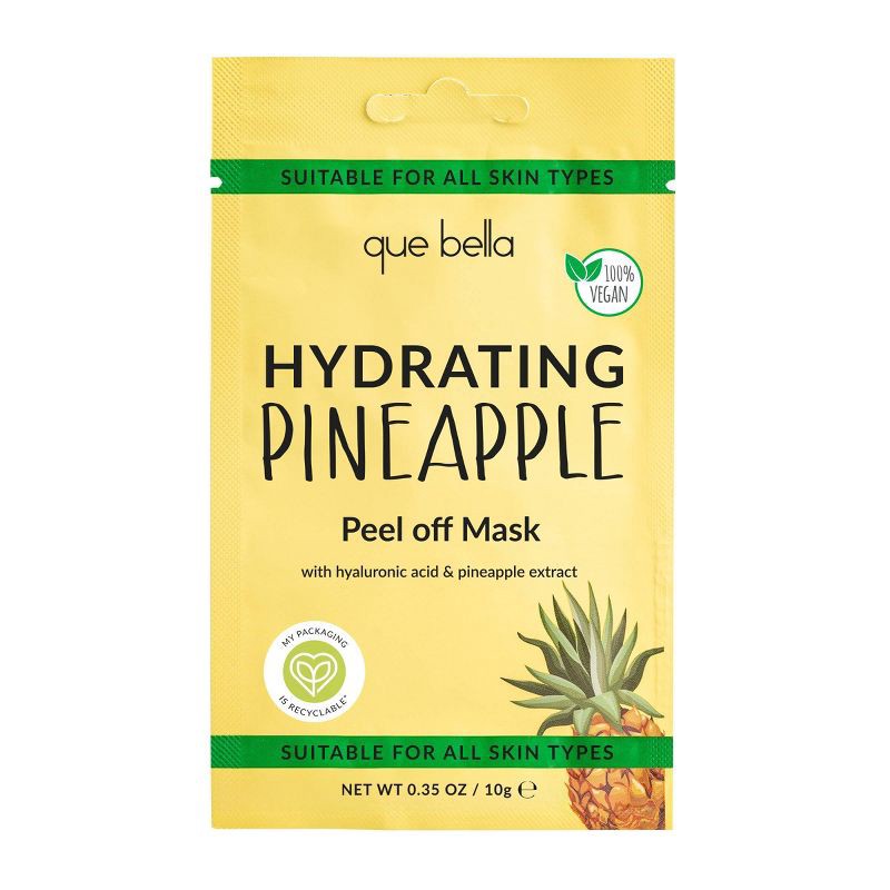 slide 1 of 6, Que Bella Hydrating Pineapple Peel Off Mask - 0.35oz, 0.35 oz
