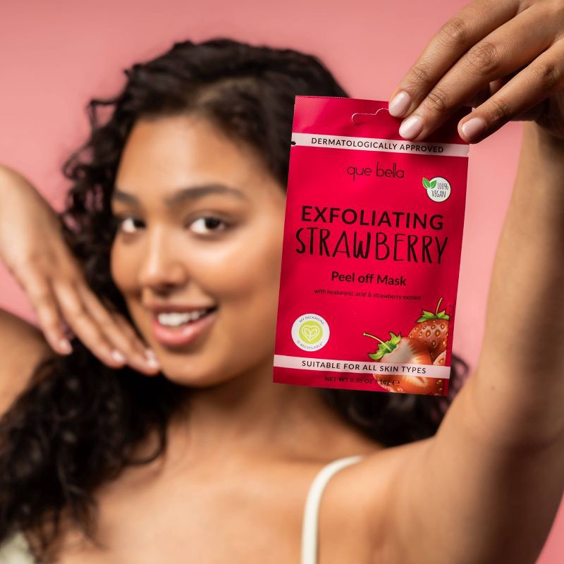slide 4 of 6, Que Bella Exfoliating Strawberry Peel Off Mask - 0.35oz, 0.35 oz