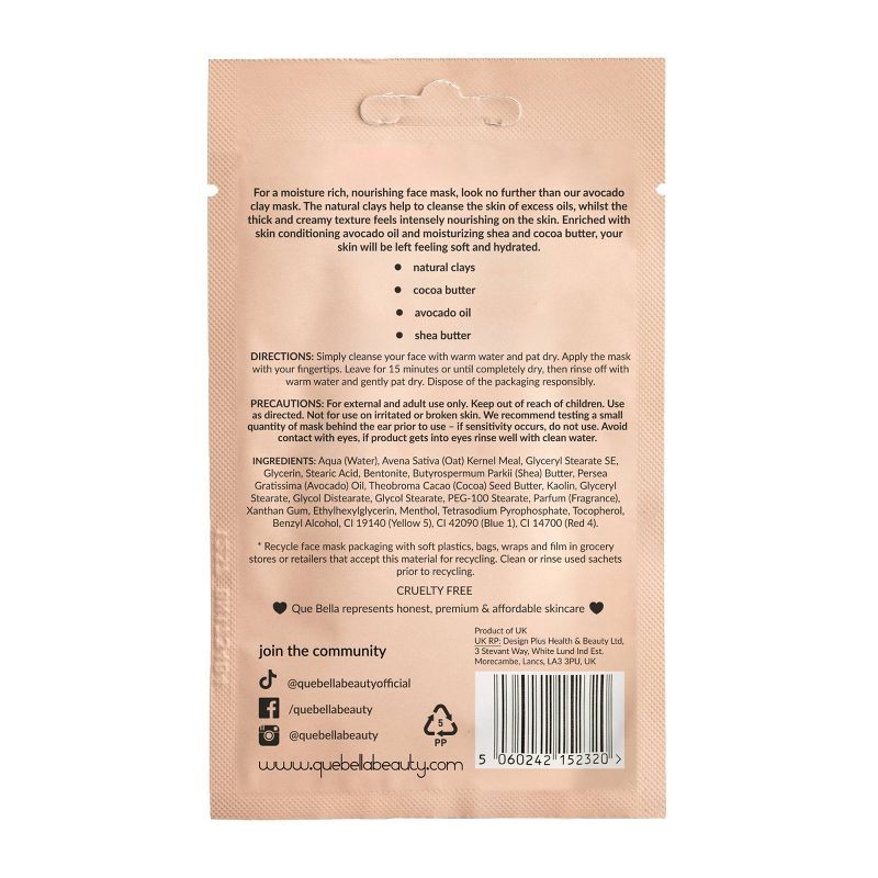 slide 3 of 5, Que Bella Cooling Avocado Clay Mask - 0.5oz, 0.5 oz