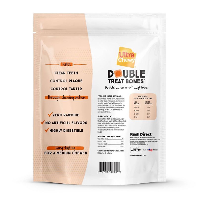 slide 2 of 4, Ultra Chewy Double Bones Bacon and Cheese Flavor Dry Dog Treats Value Pack - 22.4oz, 22.4 oz