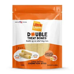 Ultra Chewy Double Bones Bacon and Cheese Flavor Dry Dog Treats Value Pack - 22.4oz